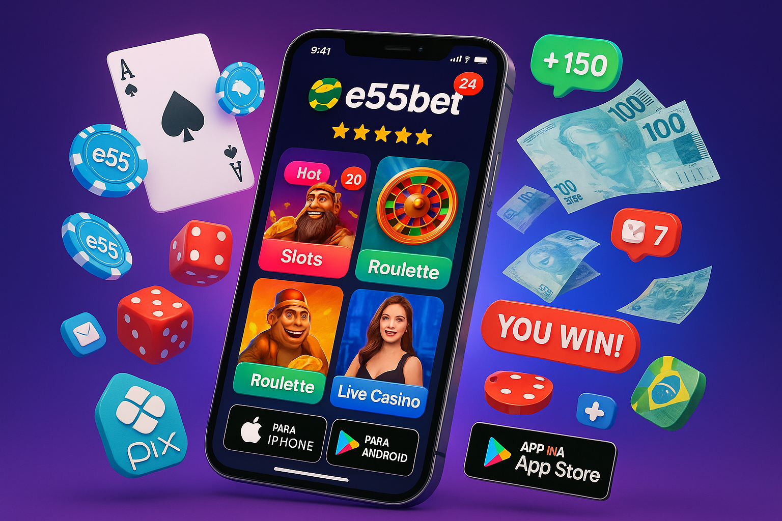 Bem-vindo ao App de Cassino e55bet